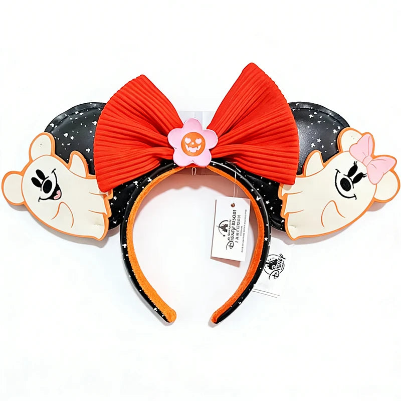 Disney Princess Headband Mickey Ear Rapunzel Snow White Sequin Bow Hair Hoop Gift Girl Accessories Halloween Gift Christmas Jack