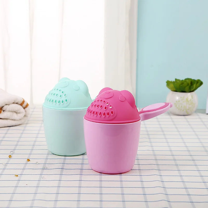 Cute Cartoon Shampoo Cup Baby Bath Caps Children Kids Bathing Tools Baby Shower Spoons Children Washing Hair Cup Kids Bath Tool