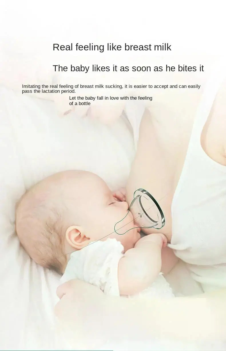 Baby Silicone Feeding Bottles Infant Drop-proof Milk Bottle with Straw Child Anti-hot Handle Drinking Bottle Baby Milk Feeding