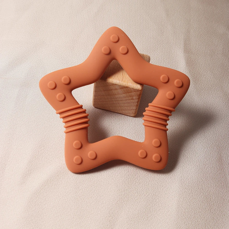 New star silicone teether Food Grade heart baby Teething toy