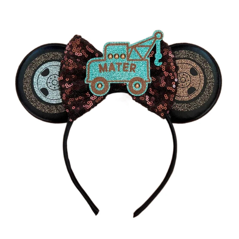 2025 New Style Mickey Minnie Ear Headband Sequin Bows Girl Adult Kids Halloween Party Cosplay Hair Accessories Princess Hairband