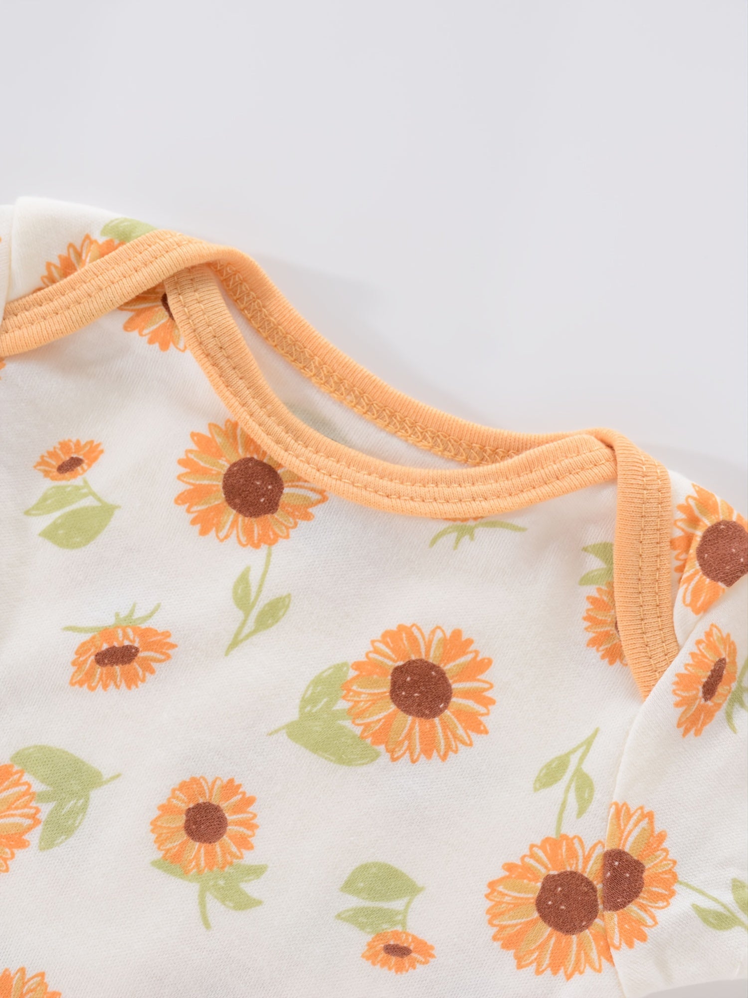 4PCS Newborn Infant Romper Short Sleeve Round Neck Cartoon Animal Flowers Print Bodysuit Onesies For Baby Boys And Girls Clothes
