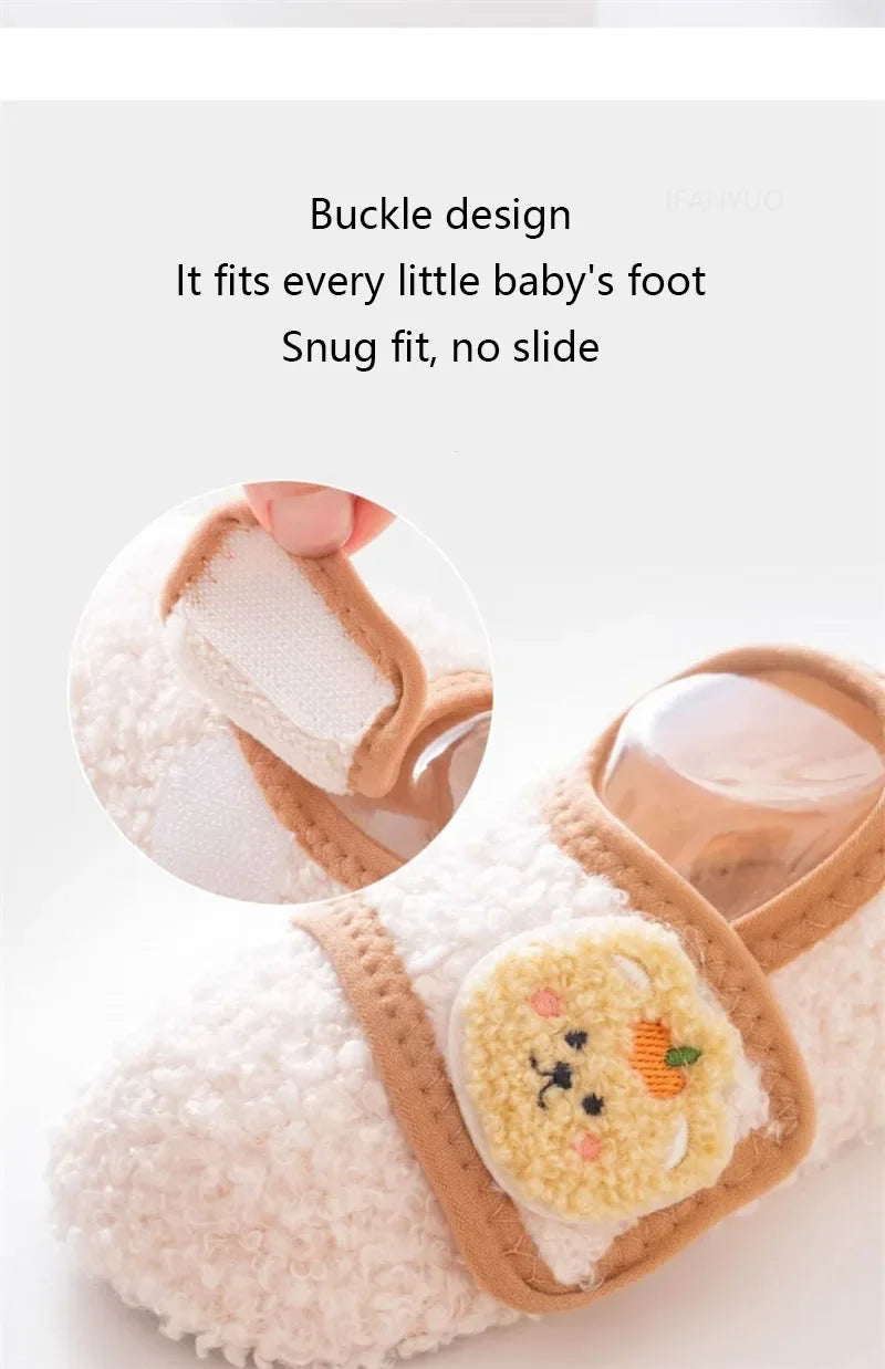 0-5Y Baby Non Slip Floor Socks Soft Sole Anti Skid Walking Socks Fleece Lined Toddler Socks Winter Indoor Shoes Infants Kids‌