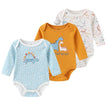 Kiddiezoom 3 Pcs Newborn Cartoon Long Sleeve 100%cotton Baby Boy Girl Bodysuit Soft Infant Onesies Clothes