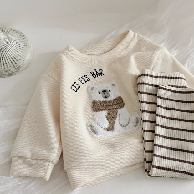 Newborn Girl Clothes Baby Sets Spring Autumn 2Pcs Children Clothing Kids Toddler Outfit Cartoon Bear Sweatshirt Long Pants