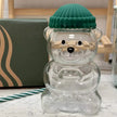New glass bear cup with straw and lid, 20 oz high borosilicate glass, suitable for all beverages, can be used in microwave oven