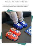 Cartoon Car Slippers Children Winter Warmer Plush Slides Babi Lovely Indoor Slippers Shoes Kids
