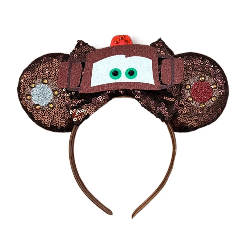 2025 New Style Mickey Minnie Ear Headband Sequin Bows Girl Adult Kids Halloween Party Cosplay Hair Accessories Princess Hairband
