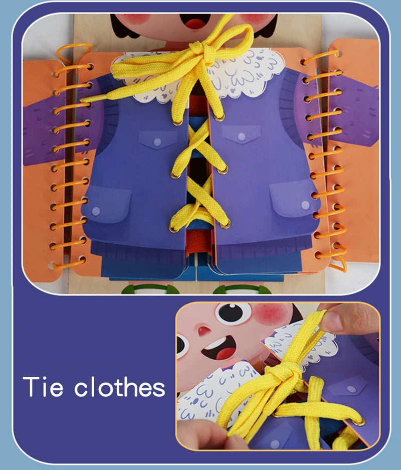 Multi-layer Wooden Busy Board For Children Montessori Early Education Games Toddlers Quiet Books Sensory Toy Practice Dressing