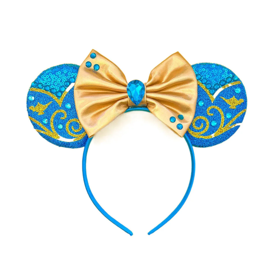2025 New Style Mickey Minnie Ear Headband Sequin Bows Girl Adult Kids Halloween Party Cosplay Hair Accessories Princess Hairband