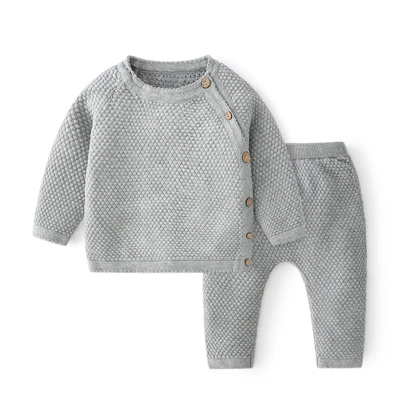 أطقم ملابس أطفال قطنية ربيعية، ملابس أطفال حديثي الولادة من الجنسين، قمصان وبناطيل، كنزات محبوكة، أطقم بيجامات أطفال.