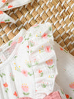 Baby Girls Summer Long Sleeve Printing Love With Bowknot  For Casual Daily Cotton Jumpsuit
