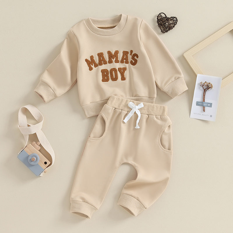 0-3Y Newborn Toddler Baby Boy Fall Winter Outfits Letter Crewneck Sweatshirt Casual Pants Set 2Pcs Clothes