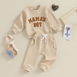 0-3Y Newborn Toddler Baby Boy Fall Winter Outfits Letter Crewneck Sweatshirt Casual Pants Set 2Pcs Clothes