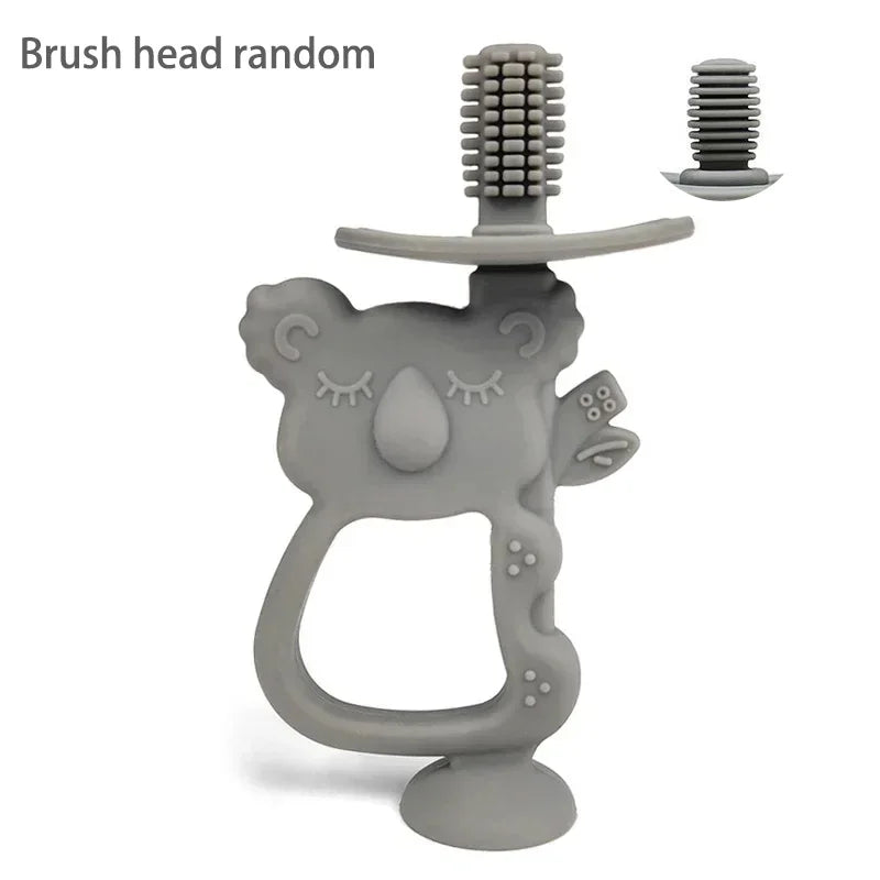 Animal Koala Safe Toddle Teether Chew Toy Teething Ring Infant Baby Silicone Training Toothbrush BPA Free Rodent Baby Accessorie