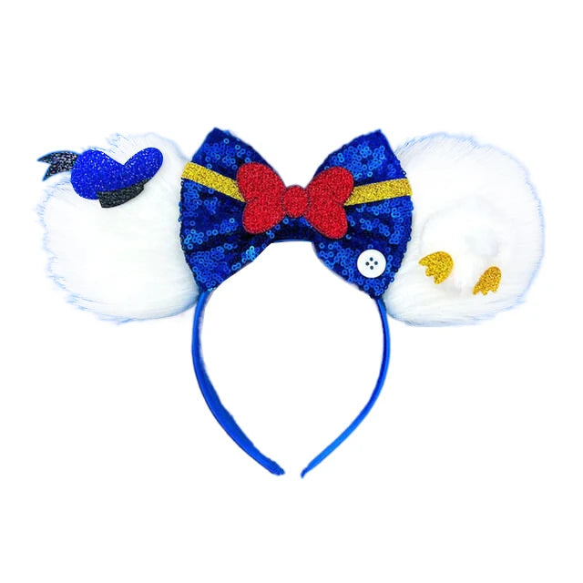 Mickey Mouse Ears Headbands for Baby Girls Daisy Duck Hairbands Donald Duck Headwear Adults Women Bows Hair Accessories