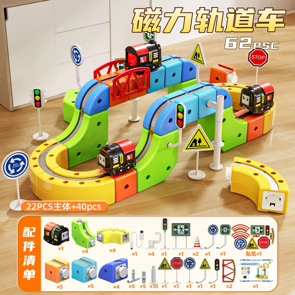 Sell Well Children'S Anti-Gravity Magnetic Attraction Track Train Changeable Magnetic Magic Rail Car Electric Train Toy