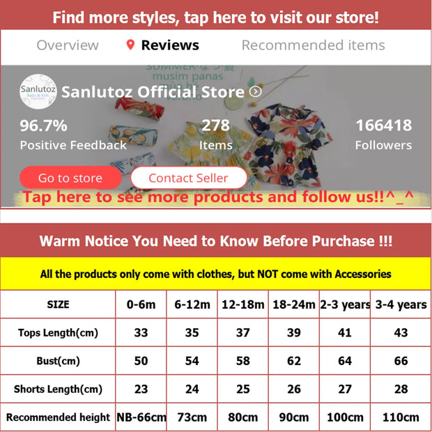 Sanlutoz Cute Printing Cotton Baby Boys Girls Clothes Sets Summer Infants Short Sleeve Tops + Shorts 2pcs
