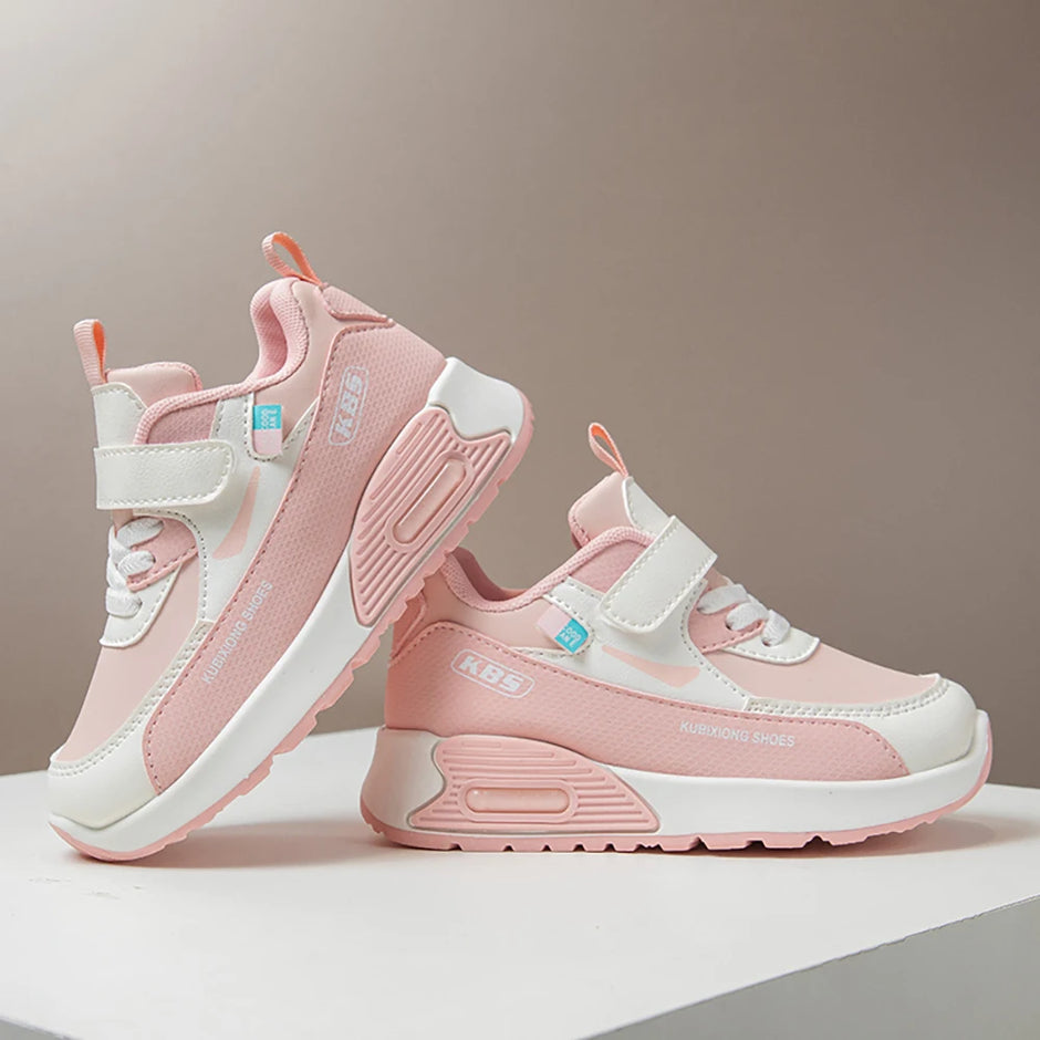 PU Leather Sport Shoes For Children 2025 Trend Fashion Kid's Sneakers Soft-soled Outdoor Boy's Girl's Running Shoes