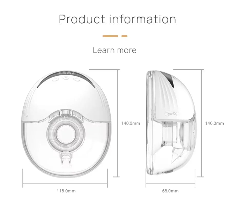 Portable Breast Pump Hands Free Wireless Wearable Electric Breast Pump BPA Free 4 Modes 12 Levels Silicone with LED Display