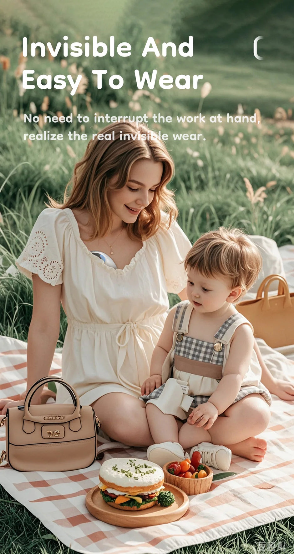 MAMIJOY Wearable Breast Pump 4 Modes & 36 Levels Portable Electric Breast Pumps Comfort Milk Collector Hands Free Low Niose EB46