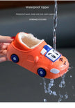Cartoon Car Slippers Children Winter Warmer Plush Slides Babi Lovely Indoor Slippers Shoes Kids