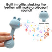 Food-Grade Baby Bunny Silicone Rattle Teether – Dumbbell Shape for Easy Grip, Handheld Toy for Infants
