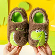 Baby cotton slippers 1-3 years old 2 men autumn/winter indoor anti slip children plush children's cotton shoes bag heel home sho