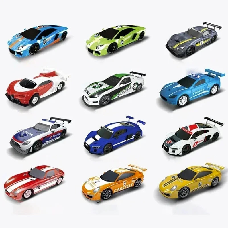 سيارة سباق تناظرية من طراز Carrera Go Scalextric بمقياس 1/64 (1:64) - سيارة سباق كهربائية عالية السرعة - لعبة سيارات سباق الشرطة