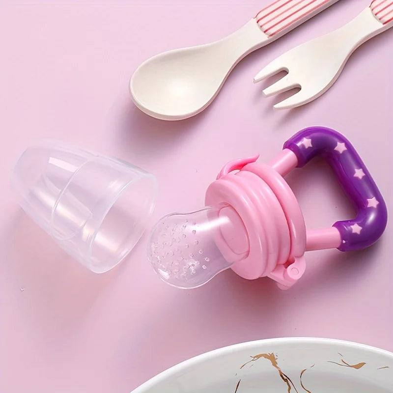 3 PCs Baby Fruit and Vegetable Teether Food Supplement Bite Le Silicone Baby Feeding Tableware