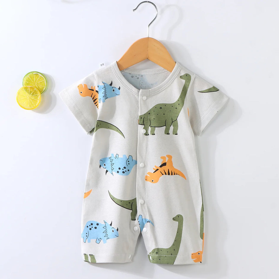 New Baby Onesies Climbing Clothes Pure Cotton Summer Newborn Boys Girls Rompers Short-Sleeved Thin Harness Infant Clothes
