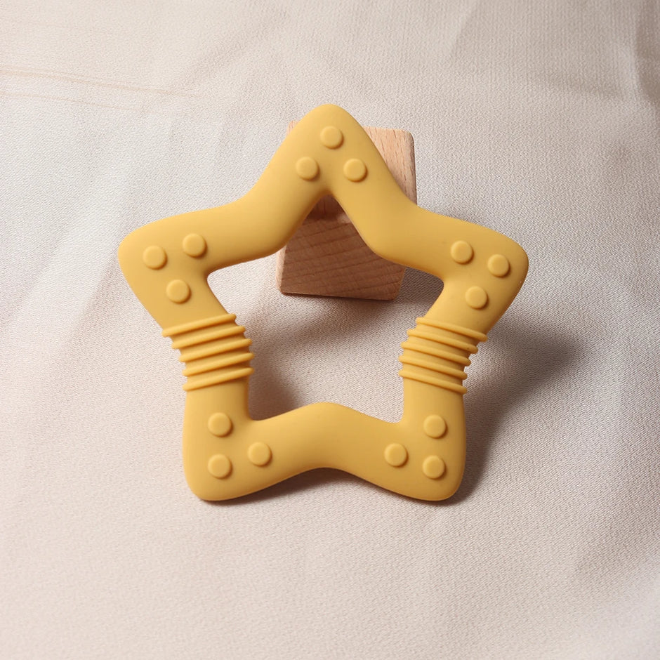 New star silicone teether Food Grade heart baby Teething toy