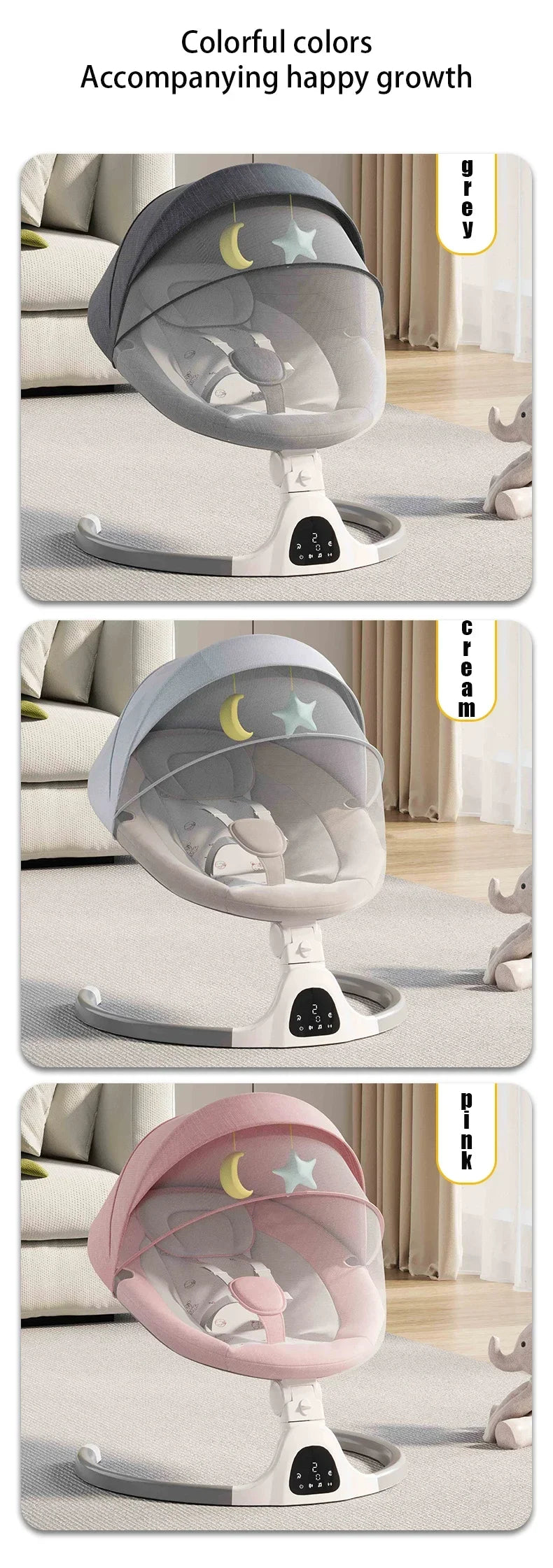 Multipurpose Electric Baby Sleep Rocking Chair Automatic Swing Infant Rocker Comfort Cradle Stroller Toys for Baby 0-3 Years Old