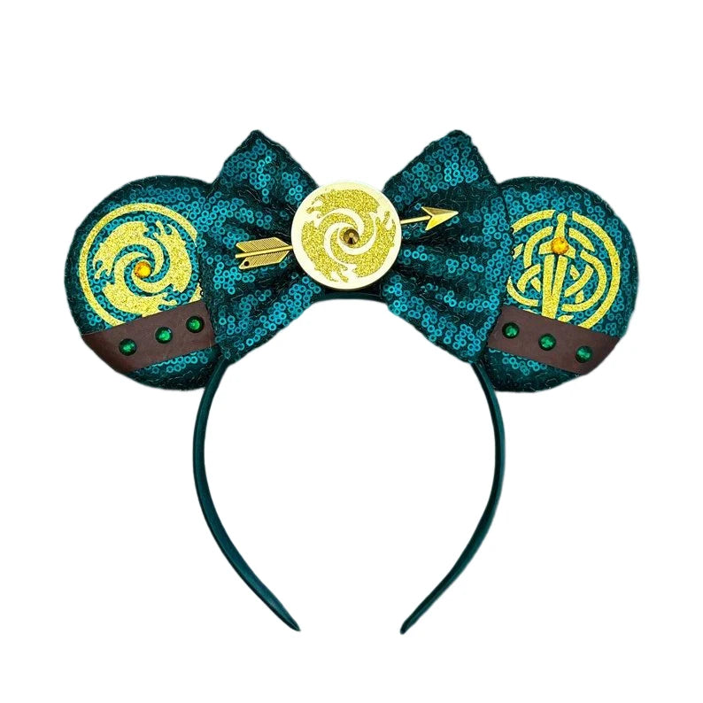 2025 New Style Mickey Minnie Ear Headband Sequin Bows Girl Adult Kids Halloween Party Cosplay Hair Accessories Princess Hairband