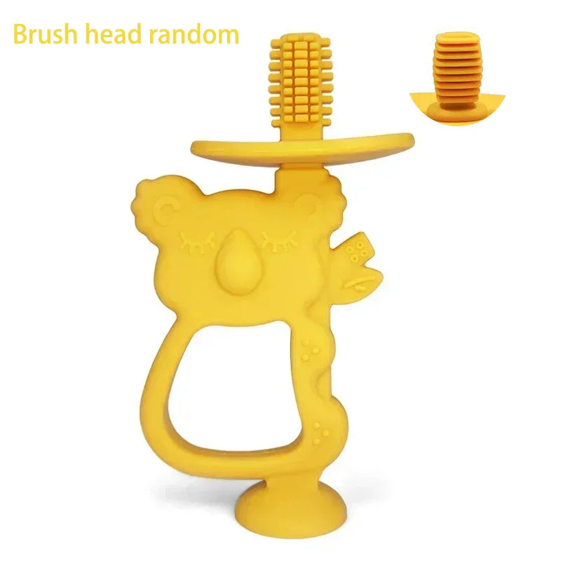 Animal Koala Safe Toddle Teether Chew Toy Teething Ring Infant Baby Silicone Training Toothbrush BPA Free Rodent Baby Accessorie