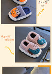 Winter children's cotton slippers for boys and girls, anti slip and warm bags, and parent-child fuzzy and plush home baby cotton
