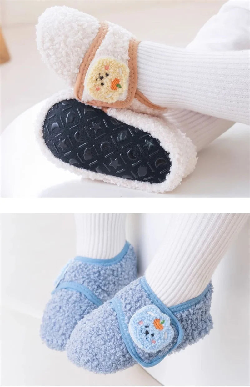 0-5Y Baby Non Slip Floor Socks Soft Sole Anti Skid Walking Socks Fleece Lined Toddler Socks Winter Indoor Shoes Infants Kids‌
