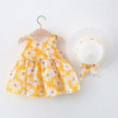 (Girls 0-3 Years Old) Summer New Girls Dress Floral Print Little Fresh Everyday Sweet Princess Dress with Bow