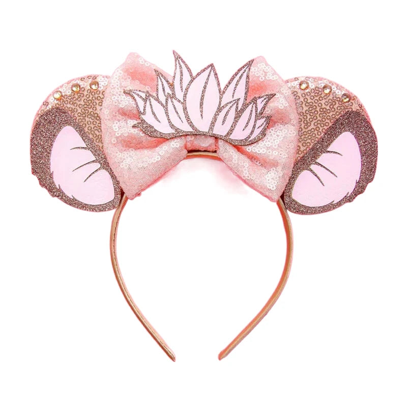 2025 New Style Mickey Minnie Ear Headband Sequin Bows Girl Adult Kids Halloween Party Cosplay Hair Accessories Princess Hairband