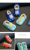 Cartoon Car Slippers Children Winter Warmer Plush Slides Babi Lovely Indoor Slippers Shoes Kids