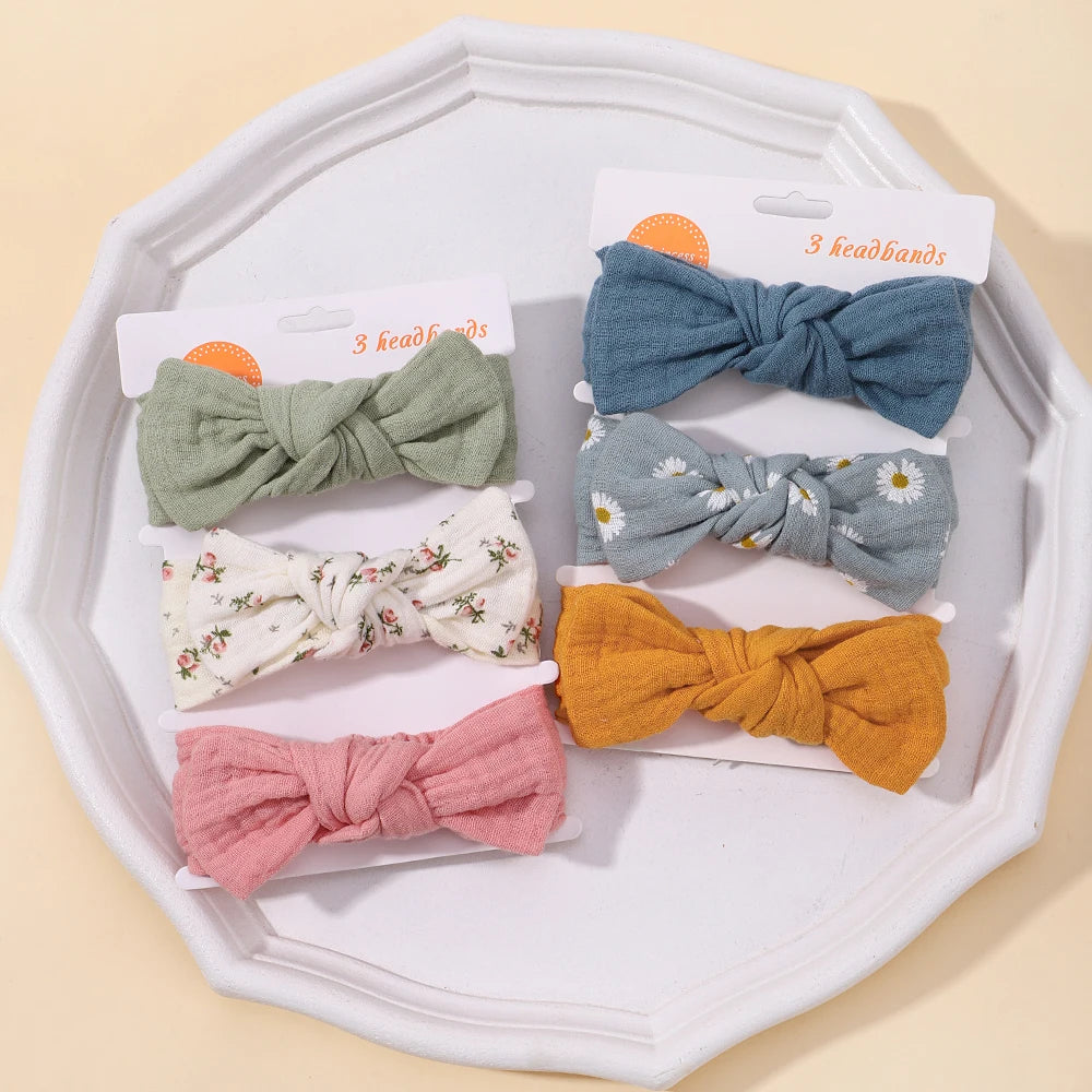 3pcs Baby Girls Headband Set Bow Knot Head Wrap Bandage Kids Toddlers Headwear Hair Band Infant Baby Newborn Hair Accessories