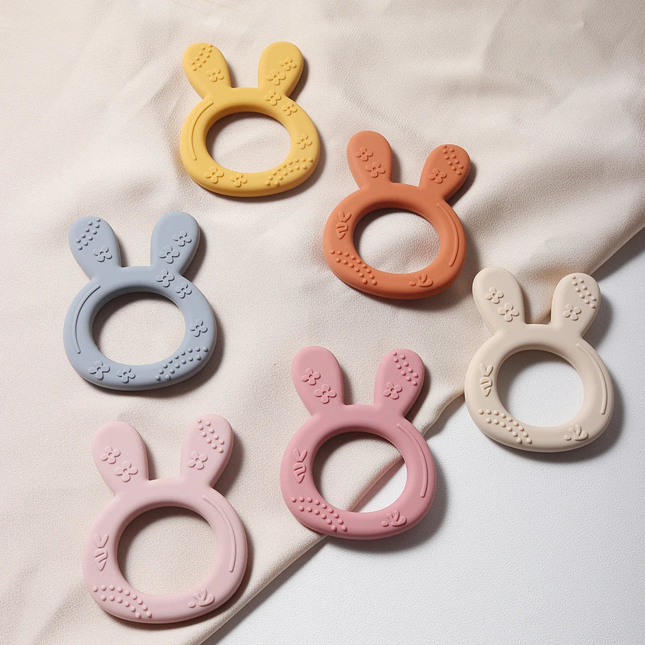 New Baby Teether carrot bunny Shape Silicone Teether Teething Toy Kids Sensory Educational teething Toy