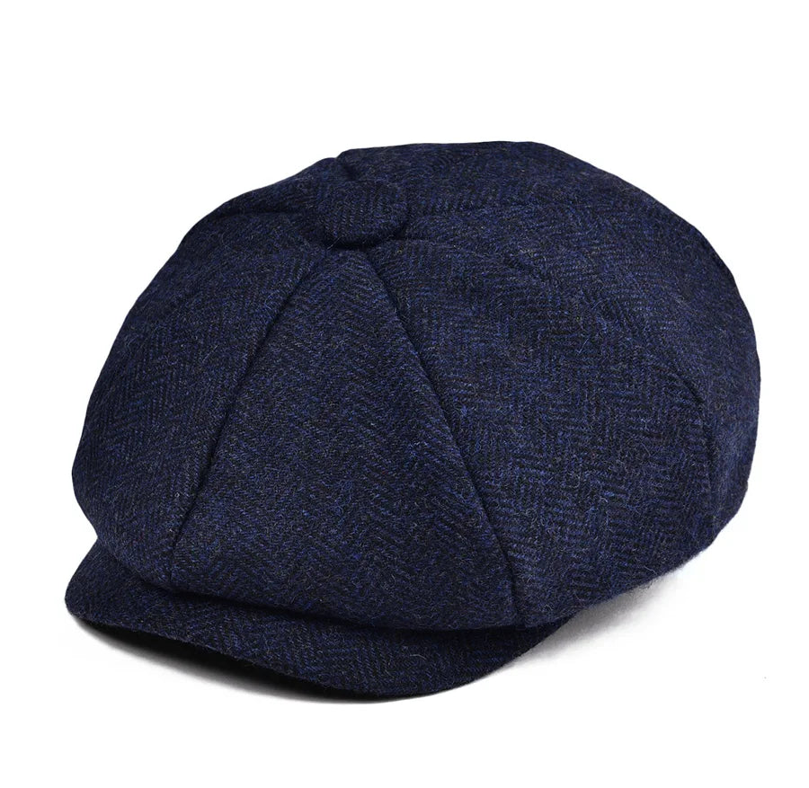 JANGOUL Small Size Baker Boy Cap Wool Blend Newsboy Caps Boy Girl Men Women Herringbone Flat Hat Driver Gatsby Hats Cabbies 001