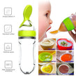 Squeezing Feeding Bottle Cup Silicone Newborn Baby Pacifier Training Rice Spoon Infant Cereal Food Supplement Feeder Tableware