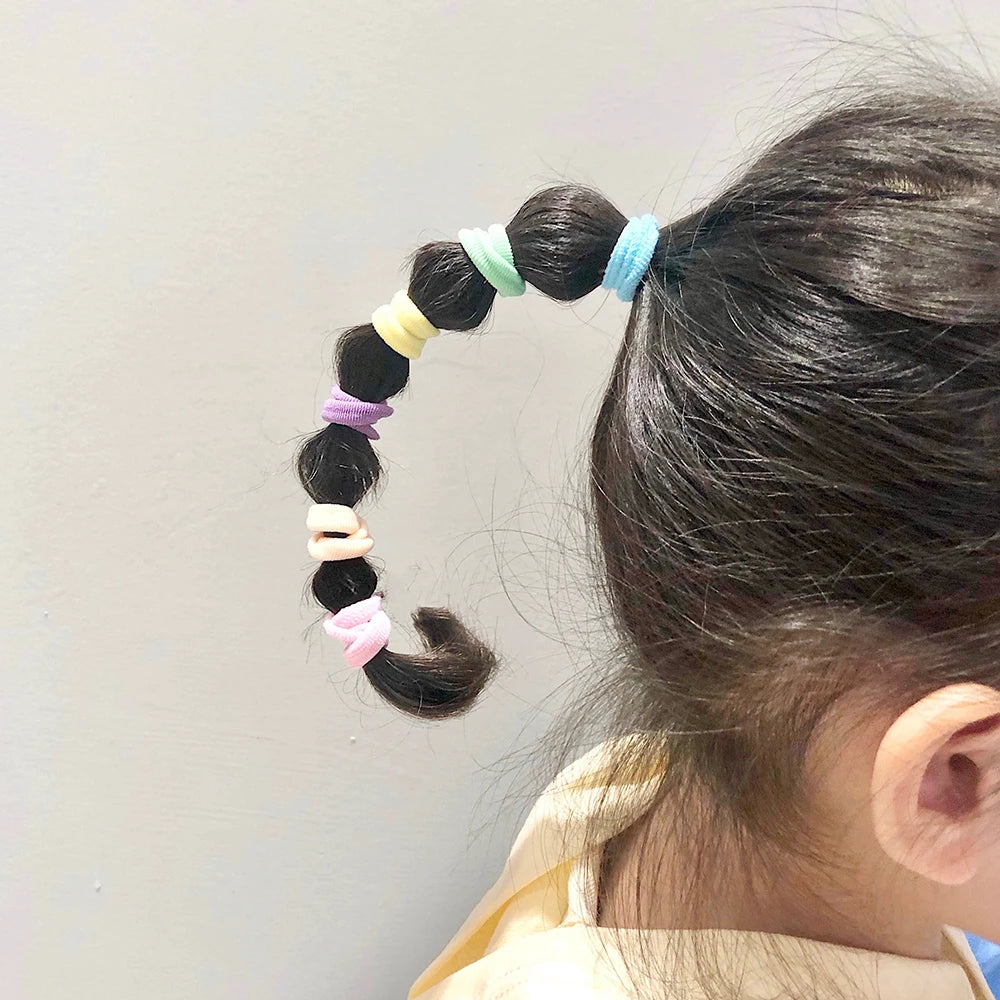 50/100 قطعة من ربطات الشعر للأطفال، ربطات شعر نايلون ملونة، ربطات شعر مطاطية، ربطات شعر مرنة للأطفال، إكسسوارات شعر للبنات