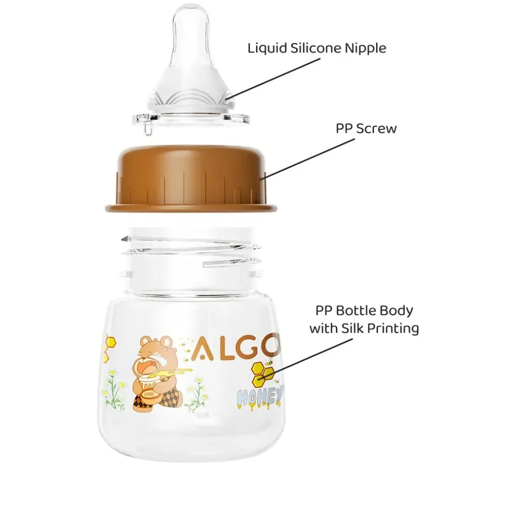 ALGO Newborn Transparent Pp Bottle Mini Cute Animal 60ml Baby Bottle Mother and Baby Supplies 0-6m baby items feeding bottle