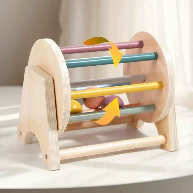 Baby Wooden Musical Instrument Toy Handheld Bell Ringing Rattle for Toddlers Sensory Development Early Childhood Education