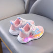 Disney Children Led Shoes Kids Girls Sneakers Frozen Elsa Princess Lighting Shoes Pink Purple Casual Sports Shoes Size 21-31