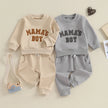 0-3Y Newborn Toddler Baby Boy Fall Winter Outfits Letter Crewneck Sweatshirt Casual Pants Set 2Pcs Clothes