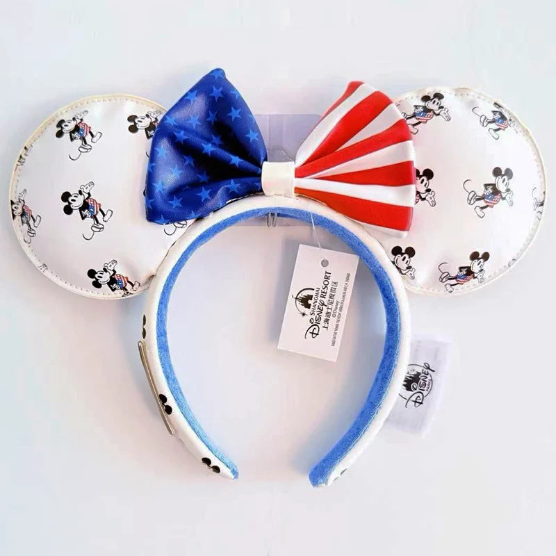 Disney Princess Headband Mickey Ear Rapunzel Snow White Sequin Bow Hair Hoop Gift Girl Accessories Halloween Gift Christmas Jack